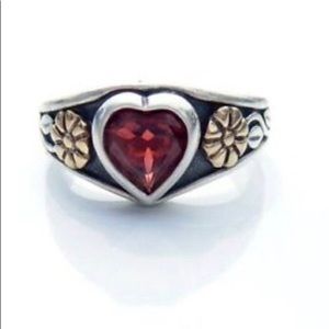 James Avery Heart Garnet Ring